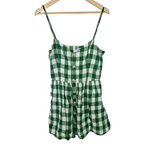 Reformation Velma Mini Dress Green White Plaid Size 10